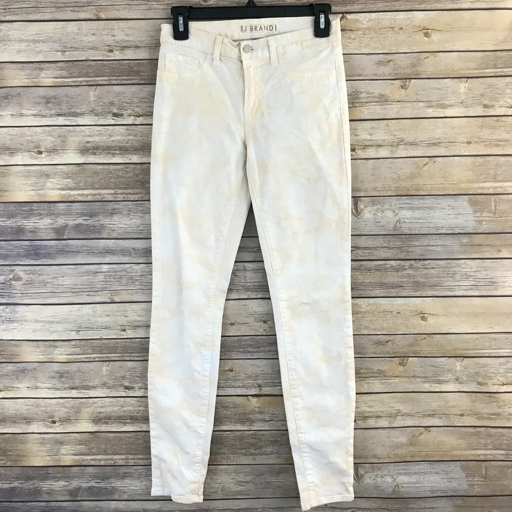 J Brand Jeans Womens 27" Orange Tie Dye Skinny Low Rise Denim Pockets‎ Stretch